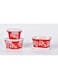 temp-tations&reg; Floral Lace Nesting Square Ceramic Containers with Lid - 3 Piece - Red
