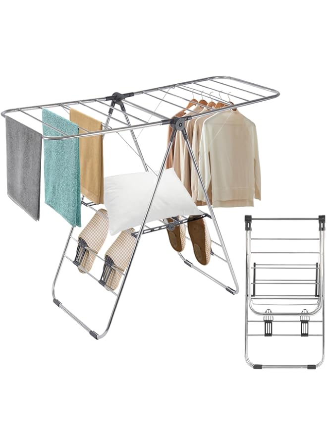 Buy UNIFACE Clothes Drying Stand, 2-Tier Clothes Drying Rack with Shoe ...