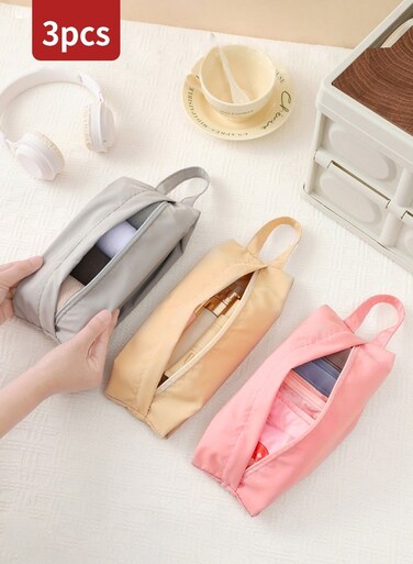Premium 3-Pack Travel Organizer Set - Waterproof Zippered Storage Bags for Clothes, Socks &amp; Personal Accessories   Compact &amp; Discrete Design