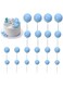 ELECDON Cake Decoration, 20 PCS Mini Balloons Cake Topper Foam Ball Cupcake Topper Cake Picks Baking Decoration for Wedding Anniversary Valentines Day Birthday Party (Blue)