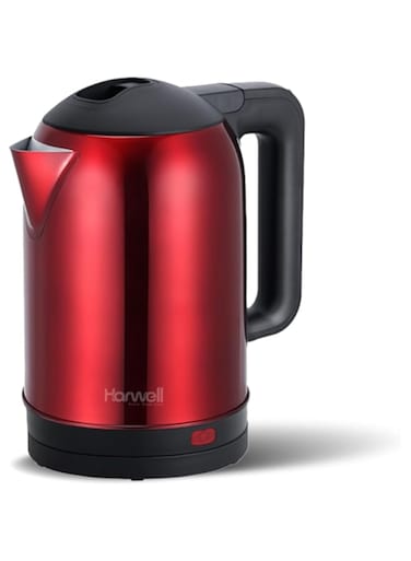 Harwell Electric Kettle, 2L Stainless Steel, 1500W, 360&deg; Swivel Base, Red,HK1003