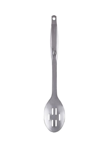 Hollow Handle Slotted Spoon Silver