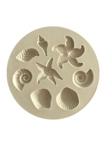 Conch Sea Shells Chocolate Cake Mold Beige 10x10x5cm