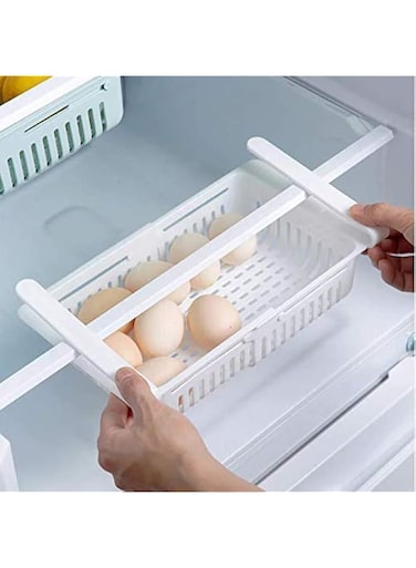 Inditradition Expandable Hanging Fridge Tray, Refrigerator Food Storage Organizer (16-24 Cm Stretchable) (Pack of 6)