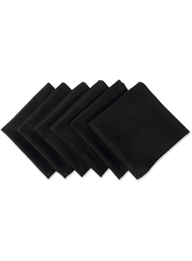 DII 100% Cotton Christmas Cloth Napkins, Oversized 20x20" Dinner Napkins 20x20" Black CAMZ72930