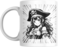 Pirate Girl Manga Design Kaiju Anime Coffee Mug, 11oz, White, Gift for Manga Fan