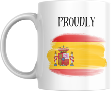 Proudly Spain Coffee Mug Spanish Flag, 11oz, White