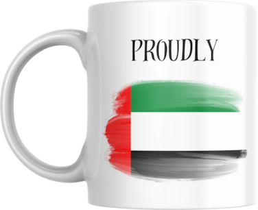 Proudly Emirati UAE National Day Coffee Mug, 11oz, United Arab Emirates Flag