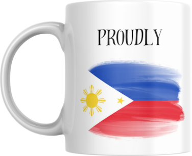 Proudly Filipino Coffee Mug with Philippines Flag, Gift for Friends, Family, Colleagues