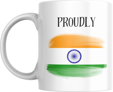 Proudly Indian Coffee Mug, 11 oz, India Flag Design, Gift for Family, Friends, Colleagues, Boss
