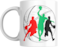 Basketball Coffee Mug with Pan-Arab Colours, Ceramic, Gift for Men and Women - White