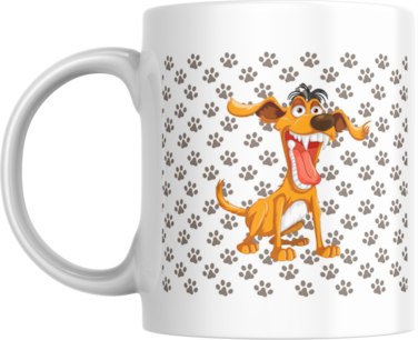Cute and Crazy Dog Paw Prints Coffee Mug, 11oz White Ceramic, Gift for Dog Lovers, Paw Pals