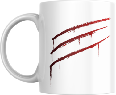 Slash Dripping Blood Design Horror Coffee Mug, Ceramic, Gift for Halloween, Party, Man, Woman, Teen, Friend, Colleague (WHITE)
