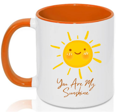 You Are My Sunshine Coffee Mug, Gift for Loved Ones, Family, Friend, Man, Woman (Orange)