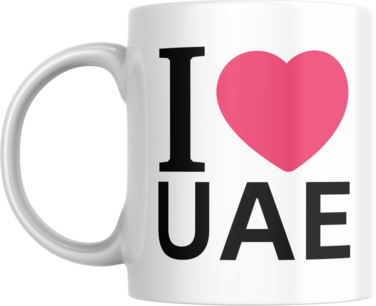 I Love UAE National Day Ceramic Mug, Souvenir Gift for Traveller, Tourist, Visitor, Man, Woman, Friend, Colleague