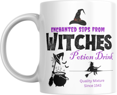 Witches Potion Drink Halloween Mug, Quality Mixture Since 1543, Novelty Gift for Halloween Party, Man, Woman, Teacher, Friend, Colleague