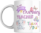 Thank You Nursery Teacher Mug, Elephant with Butterfly and Dice Design by SiestaSafari, Gift for Nursery Teacher, End of Year, Teacher's Day, Teacher's Birthday, Teaching Colleague, Nursery Staff
