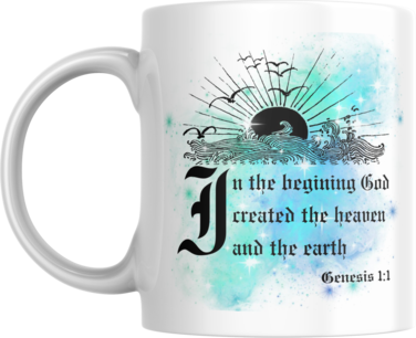 Inspirational Christian Coffee Mug, Genesis 1:1, Gift for Family, Friend, Man, Woman, Christian