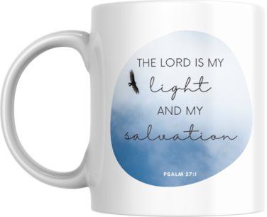 Psalm 27:1 Coffee Mug, The Lord is My Light and Salvation, Inspirational Bible Verse Gift
