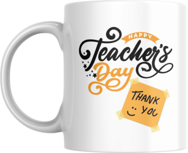Teacher Appreciation Happy Teacher's Day with Thank You Note Graphic Mug, Gift for Teacher, Teacher's Day, Man, Woman