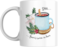 Shhh... There's Wine in Here Funny Christmas Mug, 11oz, White with Winter Floral Illustration, Funny Gift for Christmas, Holidays, Secret Santa, Man, Woman, Friend, Colleague