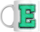 Decorative Letter Coffee Mug With Alphabet Initials Printed on Front Side, 11 oz, Gift for Man or Woman, Colleague, Friend, Sister, Brother, For Birthday, Home, Office (E)