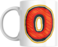 Decorative Letter Coffee Mug With Alphabet Initials Printed on Front Side, 11 oz, Gift for Man or Woman, Colleague, Friend, Sister, Brother, For Birthday, Home, Office (O)