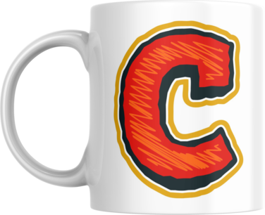 Decorative Letter Coffee Mug With Alphabet Initials Printed on Front Side, 11 oz, Gift for Man or Woman, Colleague, Friend, Sister, Brother, For Birthday, Home, Office (C)
