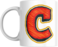 Decorative Letter Coffee Mug With Alphabet Initials Printed on Front Side, 11 oz, Gift for Man or Woman, Colleague, Friend, Sister, Brother, For Birthday, Home, Office (C)