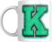 Decorative Letter Coffee Mug With Alphabet Initials Printed on Front Side, 11 oz, Gift for Man or Woman, Colleague, Friend, Sister, Brother, For Birthday, Home, Office (K)