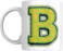Decorative Letter Coffee Mug With Alphabet Initials Printed on Front Side, 11 oz, Gift for Man or Woman, Colleague, Friend, Sister, Brother, For Birthday, Home, Office (B)