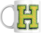 Decorative Letter Coffee Mug With Alphabet Initials Printed on Front Side, 11 oz, Gift for Man or Woman, Colleague, Friend, Sister, Brother, For Birthday, Home, Office (H)