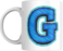 Decorative Letter Coffee Mug With Alphabet Initials Printed on Front Side, 11 oz, Gift for Man or Woman, Colleague, Friend, Sister, Brother, For Birthday, Home, Office (G)