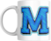 Decorative Letter Coffee Mug With Alphabet Initials Printed on Front Side, 11 oz, Gift for Man or Woman, Colleague, Friend, Sister, Brother, For Birthday, Home, Office (M)