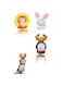 Sweet seven 3-Piece Pet Headwear Set - Adjustable Rabbit Ear, Sunflower, and Christmas Antlers Pet Hats for Cats and Small Dogs - Daily or Party Accessories