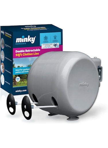 Minky Homecare Outdoor Retractable Clothesline, 2X 49 Feet, Gray