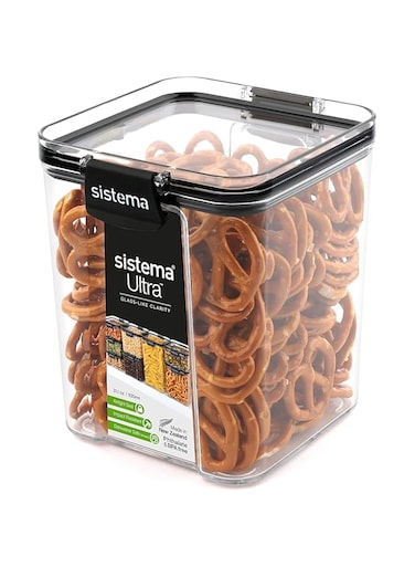 Sistema 51402Zs Ultra Square Canister, Tritan, Clear Black, 920 ml