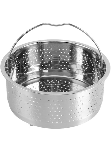 BusoTh Stainless Steel Steam Basket, Sugar Removal Rice Cooker Insert, Steaming Rack with Handle, for Food Egg Vegetables Fruits, Versatile Usage, Effective Sugar Removal (1#)