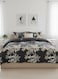 Home Queen Size 6 pieces:1 Duvet cover without filling -( 200*230cm), 1 Flat sheet -( 230*250cm) ,4 Pillow covers - (50*75cm) with Lovely Flower design Iron Color, bedding set.