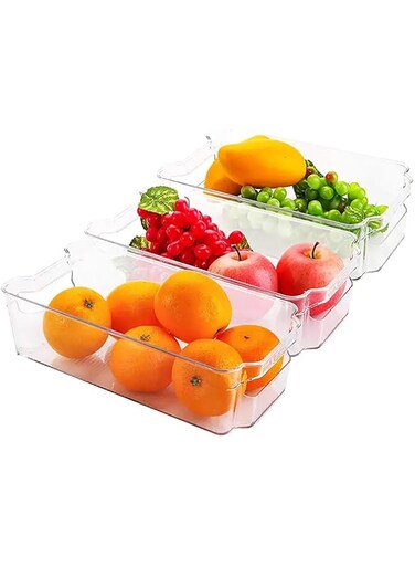 Ultimate Food Storage Containers for Fridge - Premium Stackable Refrigerator Organizer Bins Set of 3   Ideal for Fresh Fruit &amp; Veggies   Kitchen Cupboard &amp; Freezer Organizers   BPA-Free
