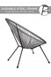 GAIA HOME Outdoor Balcony Furniture Set Grey &ndash; 3 Piece PE Patio Bistro Set