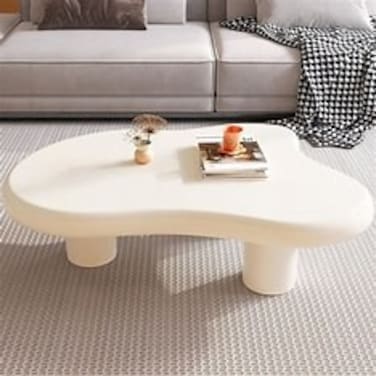GAIA HOME Modern Irregular Coffee Table Beige 100 &times; 69 &times; 30 cm
