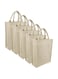 Eco-neutral - Jute Tote Shopping Bag   Bulk/Wholesale Eco-friendly Reusable Grocery Bags   Waterproof coating with soft handle - Pack of 5