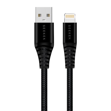 SEEKEN 30W BRAIDED 1M USB TO LIGHTNING CABLE   Fast Charging   Braided Cable   Premium Design.