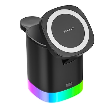 SEEKEN 3 IN 1 Magpower Charging Station   3-in-1 Wireless Charging Dock   Magnetic Charger   Wireless Charger   Multi-Device Charger   Premium Design.