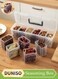 Seasoning Container Set, Household Transparent Spice Storage Box, Kitchen Seasoning Bottle, 6 Detachable Seasoning Boxes, With Handheld And Lid, Snap Design, Moisture Proof And Dustproof, Suitable For Cabinets, Kitchens, Living Rooms