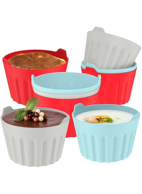 NALACAL Silicone Air Fryer Egg Mold, Reusable Nonstick Egg Bites Pan Alternative, Egg Boiler Mold Cup, BPA Free, Dishwasher Safe Poached Egg Cups for Microwave Air Fryer Stovetop Egg Cooking (9Pcs)