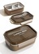 33oz Insulated Lunch Box for Kids &amp; Stainless Steel Bento Box for Adults, Thermal Tiffin box Box with Spoon, Leak-Proof Tableware, Bento Thermos Container for Hot Food, Double Stack, Perfect for Office Workers and Students, Healthy Eating (Brown).