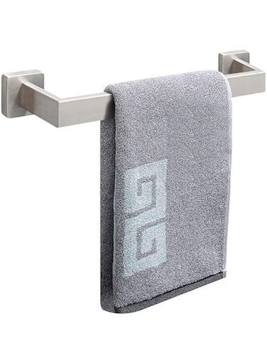 NearMoon Bathroom Towel Bar, Bath Accessories Premium Thicken Stainless Steel Square Shower Towel Rack for Bathroom, Towel Holder Wall Mounted(2 Pack, Brushed Nickel, 16 Inch)
