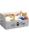 LOVSTORAGE Large Cat Toy Box Cat Toy Storage Basket 2X Thicker Foldable Sturdy Pet Toy Storage Bin Bed for Organizing Pet Toys Treats Clothes and Accessories(Grey)